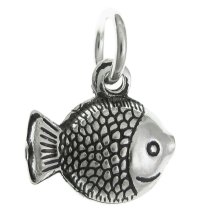1 x 925 Sterling Silver Ocean Tropical Fish Dangle Pendant Charm