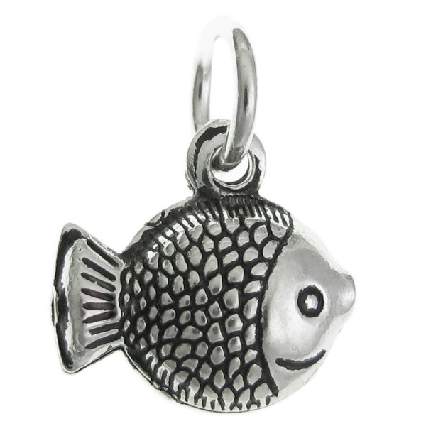 1 x 925 Sterling Silver Ocean Tropical Fish Dangle Pendant Charm