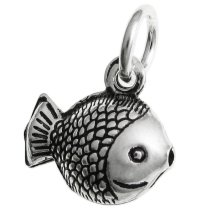 1 x 925 Sterling Silver Ocean Tropical Fish Dangle Pendant Charm