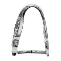 1x Rhodium on 925 Sterling Silver Clear CZ Crystal Leaf Pendant Connector Bail Clasp