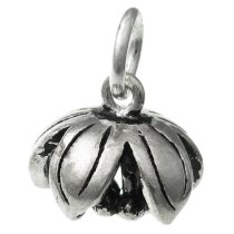 1x Antique 925 Sterling Silver Peony Lotus Flower Dangle Charm Pendant 12mm