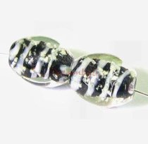 4x OVAL Lampwork Glass Focal bead Fluorescent stone 14mm