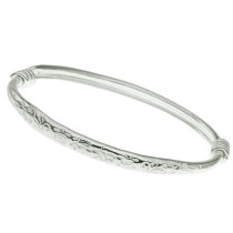 1 Pc 925 Sterling Silver Chinese Words Lucky & Forture Baby Child Adjustable Bangle Wristband