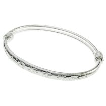 1pc 925 Sterling Silver Chinese Lovely Baby Child Adjustable Bangle Wristband