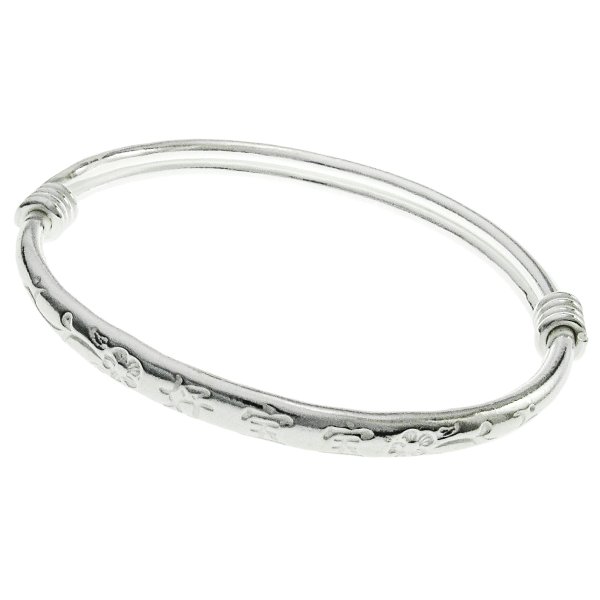 1pc 925 Sterling Silver Chinese Lovely Baby Child Adjustable Bangle Wristband