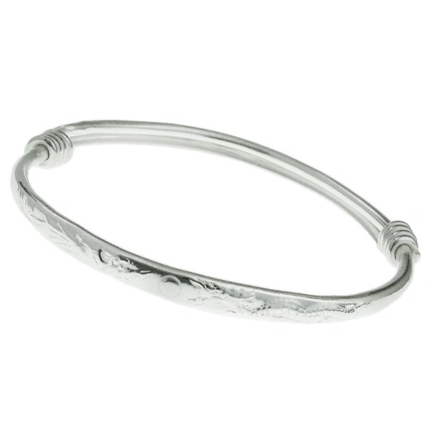 1pc 925 Sterling Silver Chinese Dragon & Phoenix Baby Child Adjustable Bangle Wristband