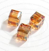 6x Swarovski Elements Crystal 5601 Cube Bead Copper 4mm
