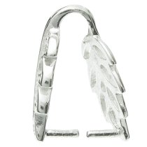 1x 925 Sterling Silver Clear CZ Crystal Tree Leaf Pendant Connector Bail Clasp