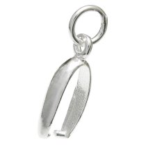 1x 925 Sterling Silver Oval Bail Charm Pendant Connector Pinch Clasp