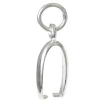 1x 925 Sterling Silver Oval Bail Charm Pendant Connector Pinch Clasp