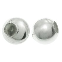 4x 925 Sterling Silver 4mm Round Seamless Ball Bead French Hook Friction Earring Back