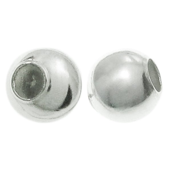 4x 925 Sterling Silver 4mm Round Seamless Ball Bead French Hook Friction Earring Back