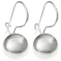 2x 925 Sterling Silver 8mm Round Ball Dangle Charm Kidney Earwie Earring Hook