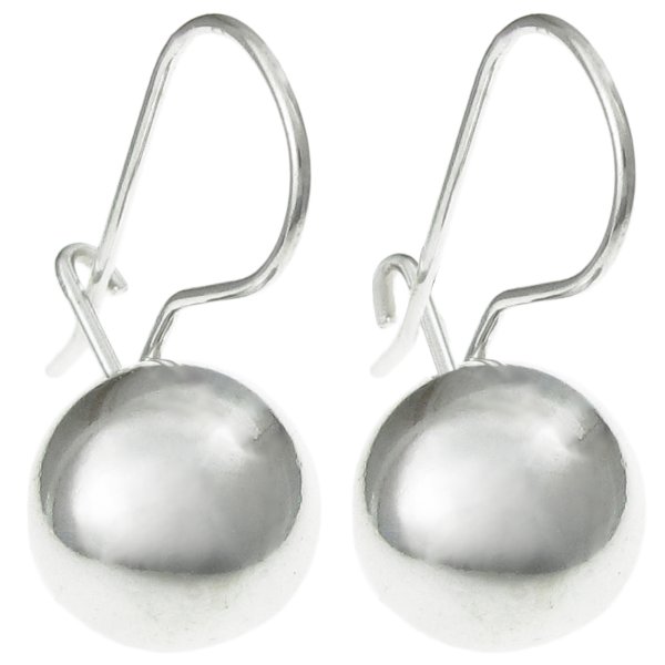 2x 925 Sterling Silver 8mm Round Ball Dangle Charm Kidney Earwie Earring Hook