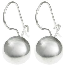 2x 925 Sterling Silver 8mm Round Ball Dangle Charm Kidney Earwie Earring Hook