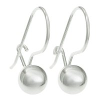 2x 925 Sterling Silver 6mm Round Ball Dangle Charm Kidney Earwie Earring Hook
