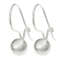 2x 925 Sterling Silver 6mm Round Ball Dangle Charm Kidney Earwie Earring Hook