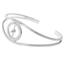 925 Sterling Silver Screw-on Pin Pearl Cup Adjustable Cuff Bracelet Wristband Bangle 925 Sterling Silver Screw-on Pin Pearl Cup Adjustable Cuff Bracelet Wristband Bangle