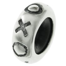 Sterling Silver Xoxo Love Stopper Rubber Round Bead for European Charm Bracelets