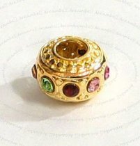 14K Gold Plated 925 Sterling Silver CZ Crystal for European Charm Bracelets
