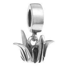 Antique 925 Sterling Silver Thousand Origami Paper Crane Lucky Wish Dangle Pendant for European Charm Bracelet