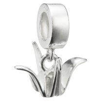 Antique 925 Sterling Silver Thousand Origami Paper Crane Lucky Wish Dangle Pendant for European Charm Bracelet