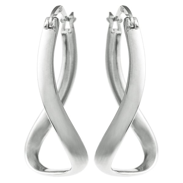 2x 925 Sterling Silver Infinity Ring Hoop Huggie Bead Charm Carrier Earring Set