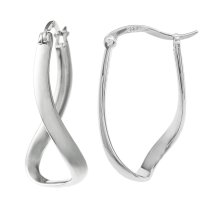 2x 925 Sterling Silver Infinity Ring Hoop Huggie Bead Charm Carrier Earring Set
