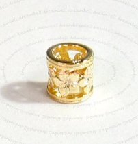 14K Real Gold Plated 925 Sterling Silver Flower Bead for European Charm Bracelets