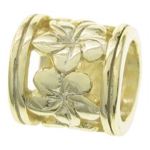14K Real Gold Plated 925 Sterling Silver Flower Bead for European Charm Bracelets