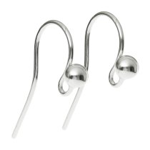 4x 925 Sterling Silver Large Ball Dot 19 Ga Gauge French Hook Earwire Earring Connector