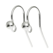 4x 925 Sterling Silver Large Ball Dot 19 Ga Gauge French Hook Earwire Earring Connector