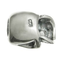 Antique 925 Sterling Silver Halloween Skull Head Bead for European Charm Bracelet