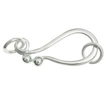 1x 925 Sterling Silver Ball Dot Fish Hook Clasp Connector with 6mm Open Jump Ring