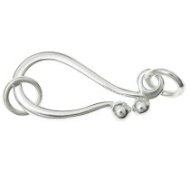 1x 925 Sterling Silver Ball Dot Fish Hook Clasp Connector with 6mm Open Jump Ring