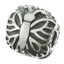 Antqiue 925 Sterling Silver Clip Spring Fairy Tales Butterfly Stopper Lock Charm Bead for European Charm Bracelet