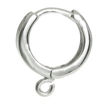 2 x Rhodium on 925 Sterling Silver Hoop Ring Huggie Dangle Earring Connector