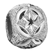 Rhodium on 925 Sterling Silver Twinkle Star Stardust Bead for European Charm Bracelets 10mm