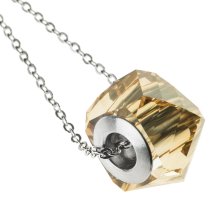 Becharmed Helix Golden Shadow Pendant Rhodium on Sterling Silver Adjustable Chain Necklace 18″ Using Swarovski Elements Crystal