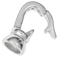 Rhodium on 925 Sterling Silver Clear CZ Crystal Stringing End Cap Interchangeable Clasp Bail Pearl Pendant Connector