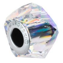 1x Swarovski Elements Crystal 5928 Becharmed Helix Bead Clear AB 14mm for European Charm Bracelets