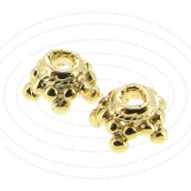 4x Vermeil 14K Gold plated over 925 Sterling Silver Star Flower Cap Bead 5.8mm