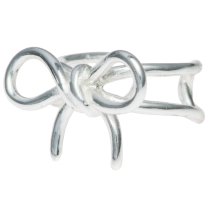 1x 925 Sterling Silver Gift Ribbon Knot Tie Non-pierced Earcuff Earring / Ear Wrap