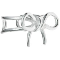 1x 925 Sterling Silver Gift Ribbon Knot Tie Non-pierced Earcuff Earring / Ear Wrap
