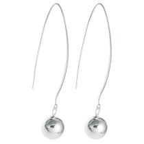 2x 925 Sterling Silver 10mm Round Ball Dangle Charm Ear Wire Earring Hook