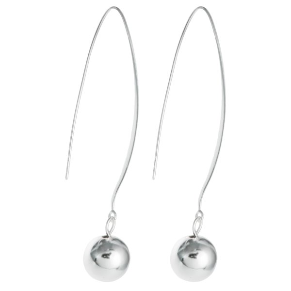 2x 925 Sterling Silver 10mm Round Ball Dangle Charm Ear Wire Earring Hook