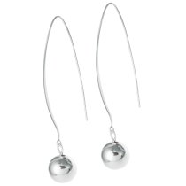 2x 925 Sterling Silver 10mm Round Ball Dangle Charm Ear Wire Earring Hook