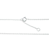 925 Sterling Silver Four Leaf Lucky Clover Clear CZ Crystal Round Dangle Charm Pendant Rolo Chain Necklace 16"+1" Extender