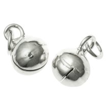 4 x New Sterling Silver Jingle Bell Dangle Charm 6mm w/ Jump Ring