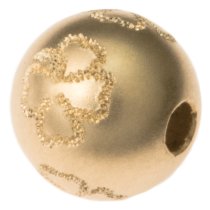 1x 14k Gold Filled 8mm Round 4 Leaf Lucky Clover Sandblast Stardust Bead Spacer